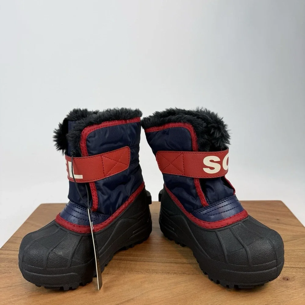 New Little Kids‎ Sorel Snow Commander Fur Lined Winter Boots Size 9 C